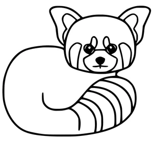 Página para Colorir Página para Colorir de Panda Vermelho para Imprimir Grátis