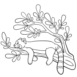 Página para Colorir Página para Colorir de Panda Vermelho Grátis