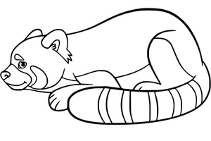 Página para Colorir Panda Vermelho Grátis