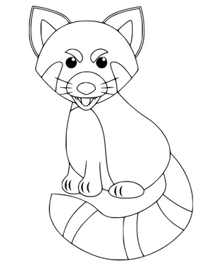 Página para Colorir Panda Carmesim Furioso