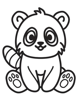 Página para Colorir Imagem de um Panda Vermelho