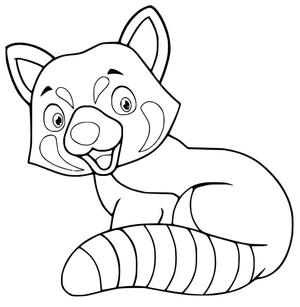 Página para Colorir Panda Vermelho Alegre