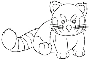Página para Colorir Página para colorir de panda vermelho