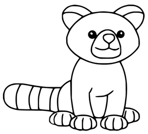 Página para Colorir Panda Vermelho Fácil