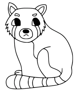 Página para Colorir Desenho Livre de Panda Vermelho