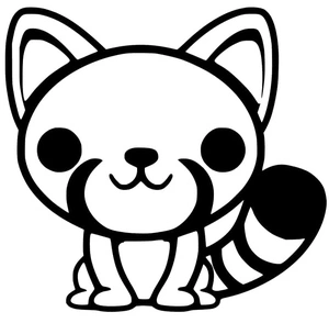 Página para Colorir Página de Colorir de Panda Vermelho Simples