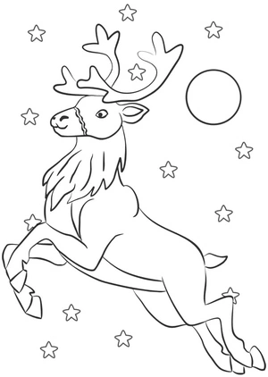 Página para Colorir Rena Estrelada