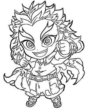 Página para Colorir Encantador Kyojuro Rengoku