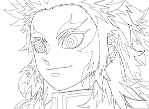 Página para Colorir Página para Colorir de Kyojuro Rengoku