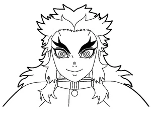 Página para Colorir Kyojuro Rengoku Alegre