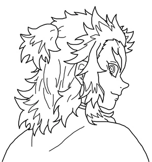 Página para Colorir Kyojuro Rengoku, personagem do anime Demon Slayer
