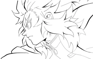 Página para Colorir Kyojuro Rengoku, o Caçador de Demônios