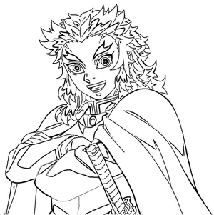 Página para Colorir Maravilhoso Rengoku Kyojuro