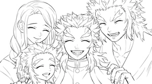 Página para Colorir Página para Colorir da Família Rengoku Kyojuro