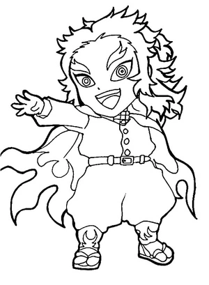 Página para Colorir Jovem Rengoku Kyojuro
