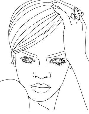 Página para Colorir da Rihanna para Imprimir Coloring Page