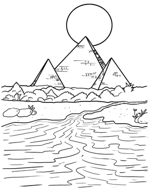 Rio Nilo e Pirâmides