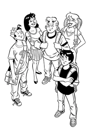 Página para Colorir Personagens dos Quadrinhos de Riverdale