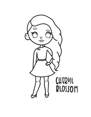 Página para Colorir Cheryl Blossom de Riverdale