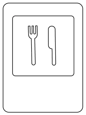 Página para Colorir Placa para Estrada Food Point