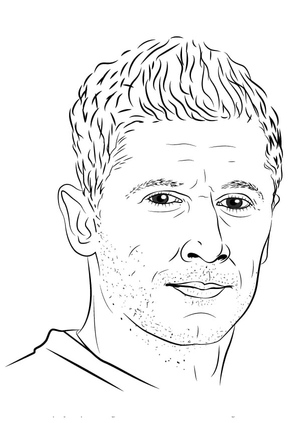 Página para colorir com Robert Lewandowski