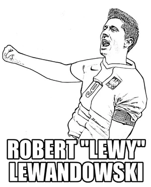 Página para Colorir Jogador de Futebol Robert Lewandowski