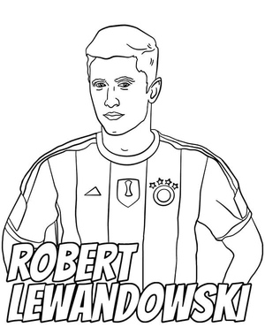 Página para Colorir Imprimível de Robert Lewandowski