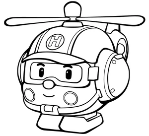 Página para Colorir Helly, o Helicóptero