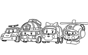 Página para Colorir: Robocar Poli para Crianças