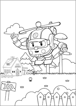 Página para colorir imprimível do Robocar Poli grátis