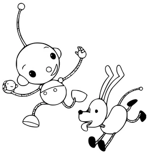 Página para Colorir Olie Polie e seu cachorro Spot