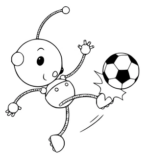 Página para Colorir Olie Polie Jogando Futebol