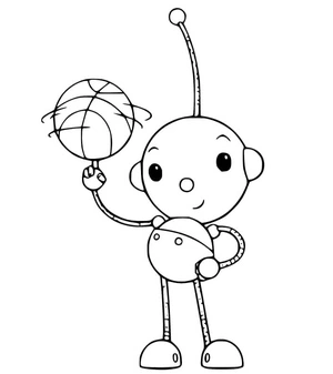 Página para Colorir Olie Polie Brincando com uma Bola