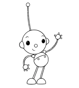 Página para Colorir Olie Polie Acenando
