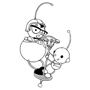 Página para Colorir Ollie Polie e seu Pai