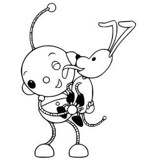 Página para Colorir Ollie Polli e Spotty Dog