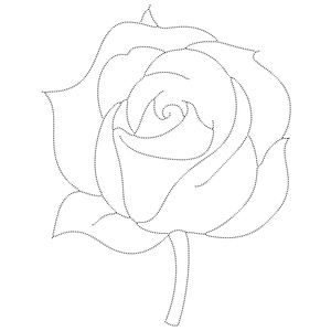 Contorno Simples de Flor de Rosa