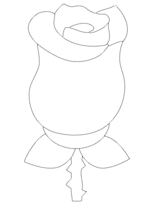 Página para Colorir Rastreamento Simples de Rosa