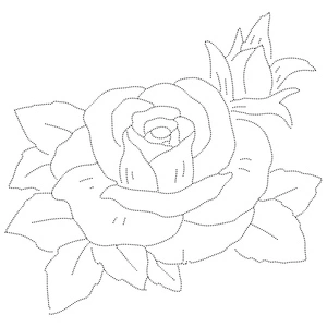 Página para Colorir Desenhando uma Flor de Rosa