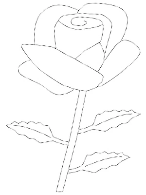 Página para Colorir Folha de Exercícios para Contornar uma Rosa Simples