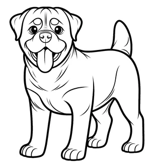 Página para Colorir Rottweiler Alegre
