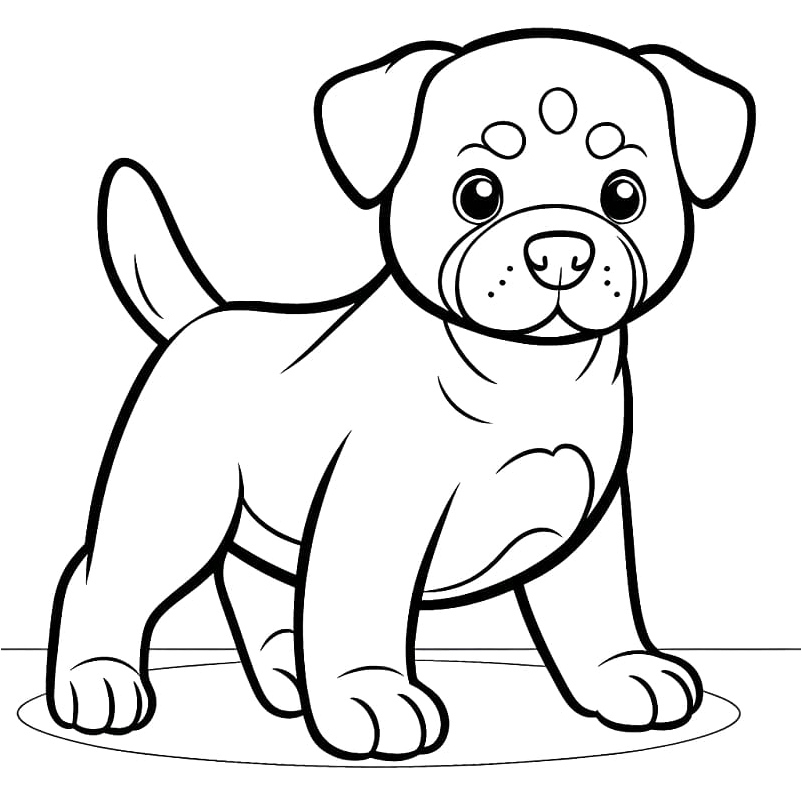 Página para Colorir Filhote de Rottweiler