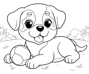 Página para Colorir Filhote de Rottweiler