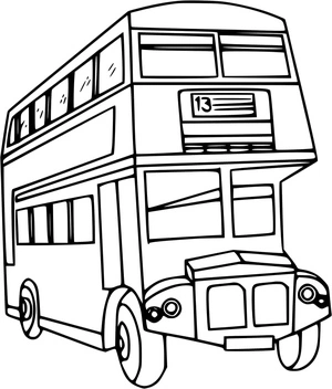 Página para Colorir Um Ônibus de Dois Andares