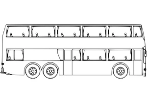 Página para Colorir Um Ônibus de Dois Andares