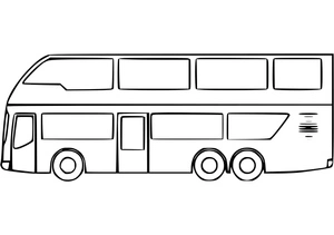 Página para Colorir Ônibus de Dois Andares Básico