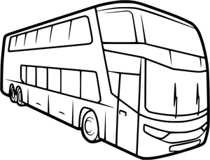 Página para Colorir Ônibus de dois andares