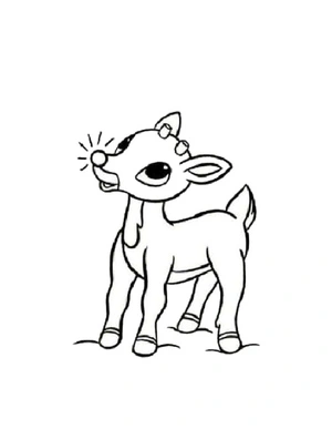 Página para Colorir Rudolph Adorável