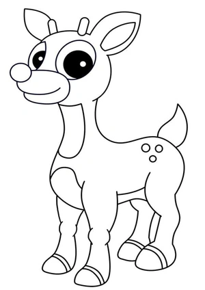 Página para Colorir Rudolph Fofo