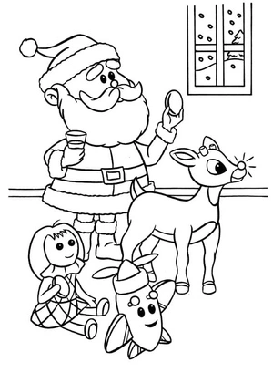 Página para Colorir Página para Colorir de Rudolph para Imprimir